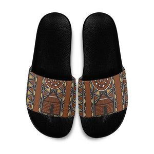 Mali Mud Cloth African Village Slide Sandals Ethnic Geometry Style