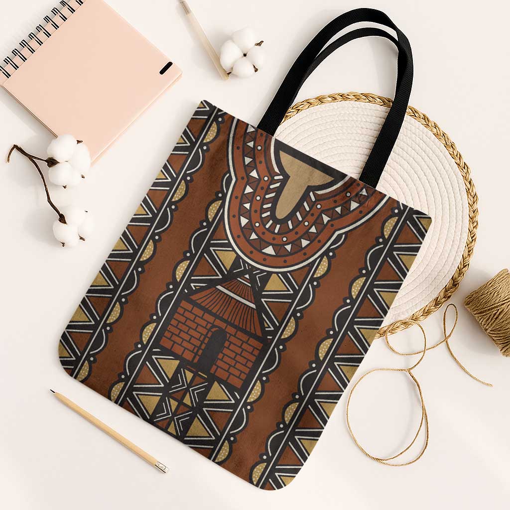 Mali Mud Cloth African Village Tote Bag Ethnic Geometry Style