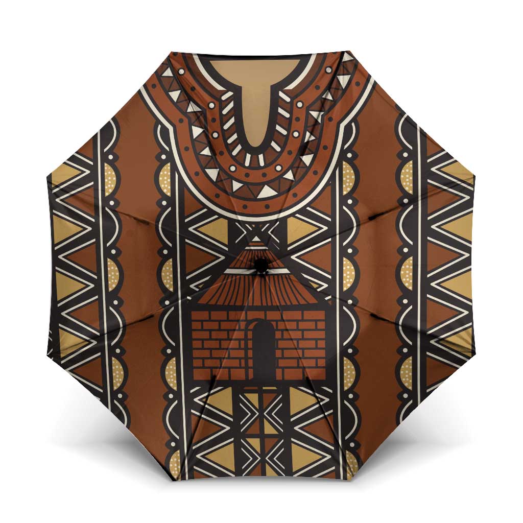 Mali Mud Cloth African Village Umbrella Ethnic Geometry Style