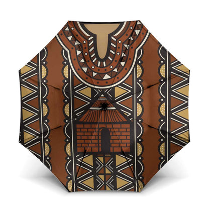 Mali Mud Cloth African Village Umbrella Ethnic Geometry Style