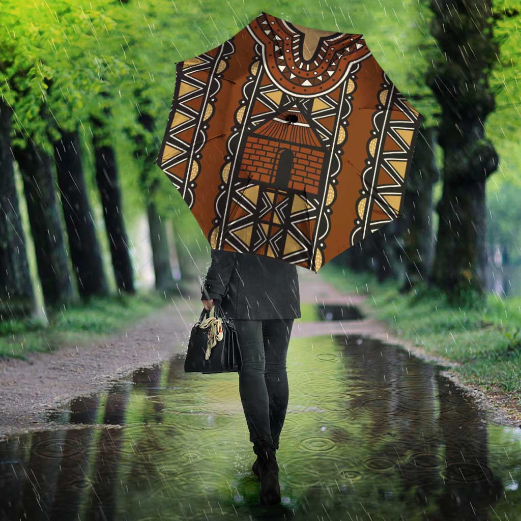 Mali Mud Cloth African Village Umbrella Ethnic Geometry Style