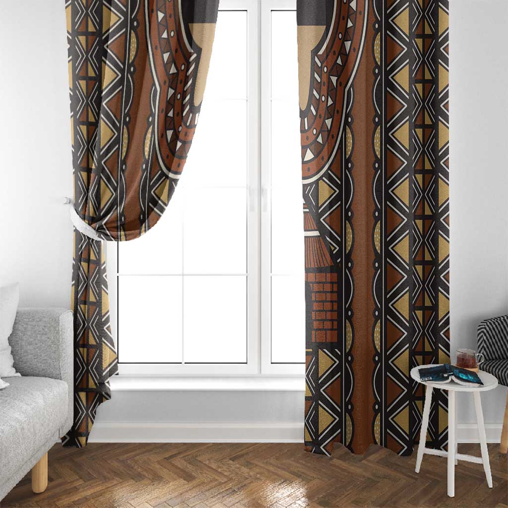 Mali Mud Cloth Village Legacy Window Curtain African Tribal Pattern - African Pride