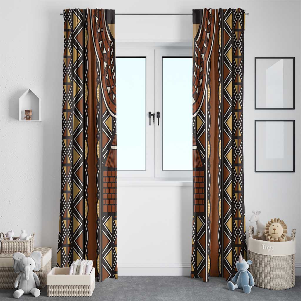 Mali Mud Cloth Village Legacy Window Curtain African Tribal Pattern - African Pride