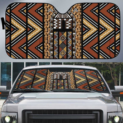 Mali Mud Cloth Leopards Legacy Auto Sun Shade Tribal Village