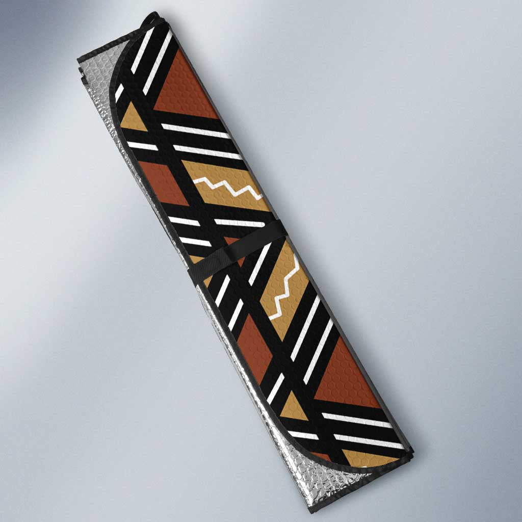 Mali Mud Cloth Leopards Legacy Auto Sun Shade Tribal Village