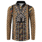 Mali Mud Cloth Leopards Legacy Button Sweatshirt Tribal Village