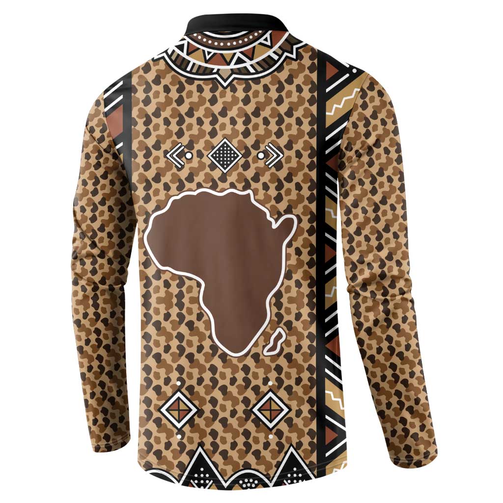 Mali Mud Cloth Leopards Legacy Button Sweatshirt Tribal Village