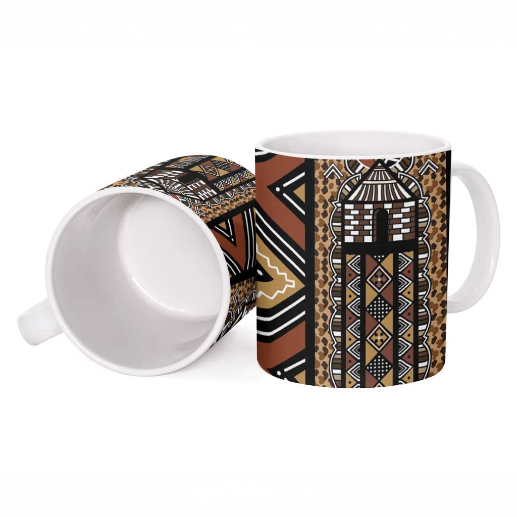 Mali Mud Cloth Leopards Legacy Ceramic Mug Tribal Village