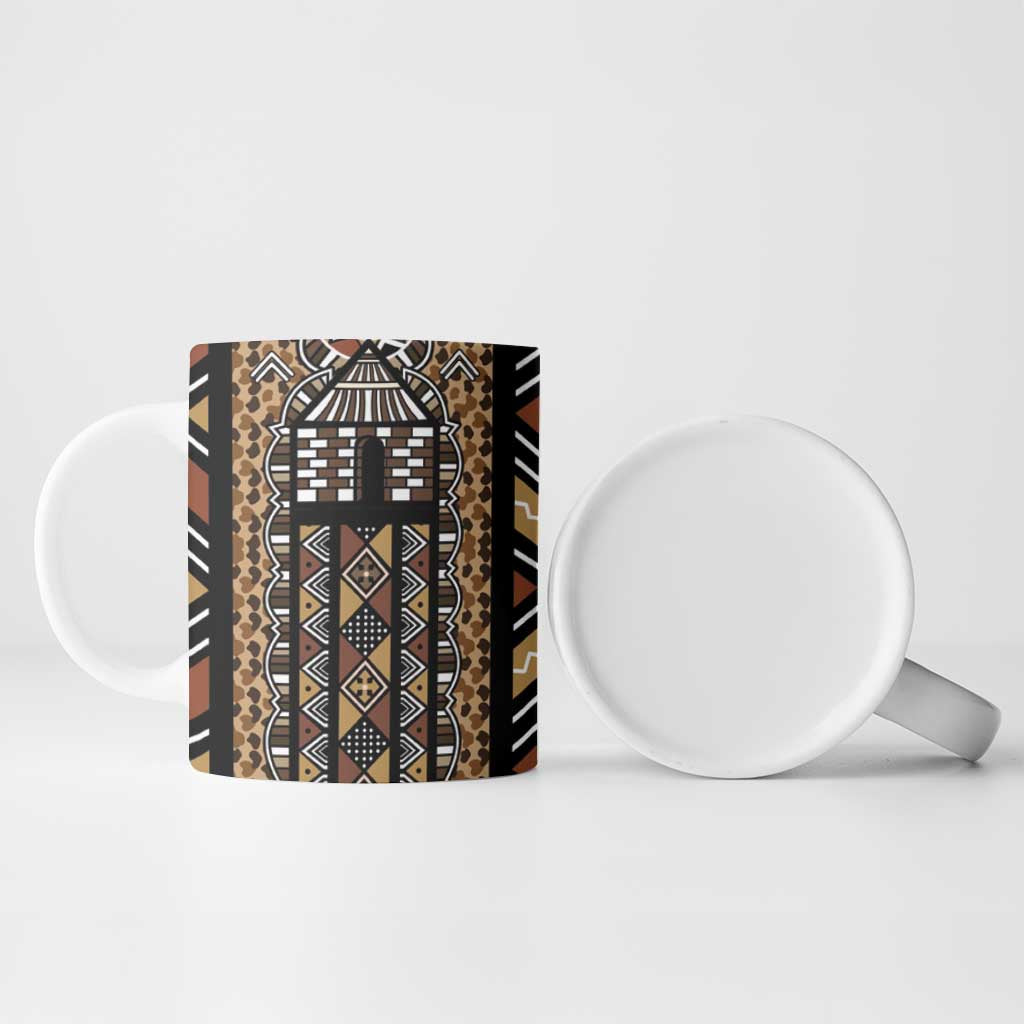Mali Mud Cloth Leopards Legacy Ceramic Mug Tribal Village
