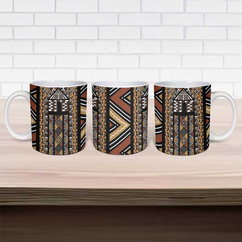 Mali Mud Cloth Leopards Legacy Ceramic Mug Tribal Village