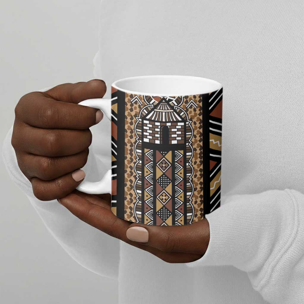 Mali Mud Cloth Leopards Legacy Ceramic Mug Tribal Village