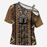Mali Mud Cloth Leopards Legacy Cross Shoulder Shirt Tribal Village