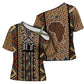 Mali Mud Cloth Leopards Legacy Cross Shoulder Shirt Tribal Village
