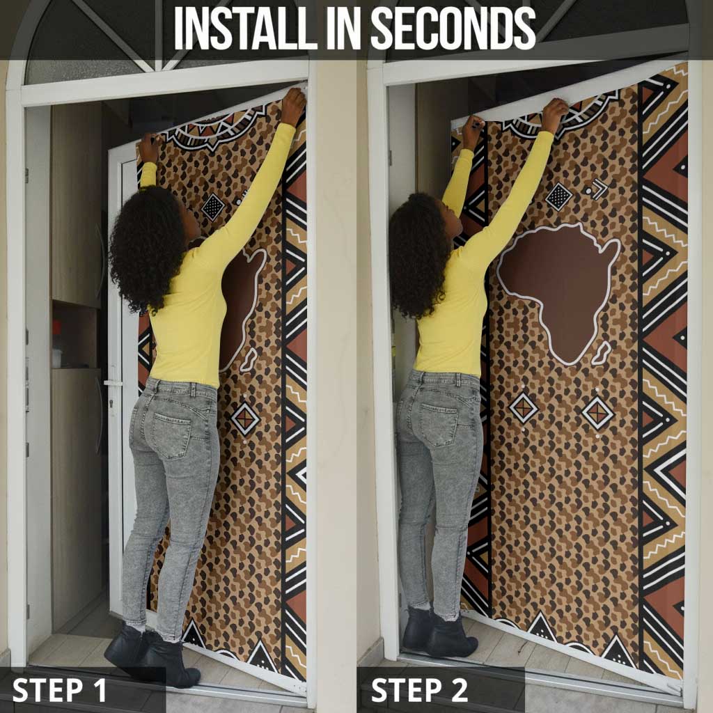 Mali Mud Cloth Leopards Legacy Door Cover Tribal Village