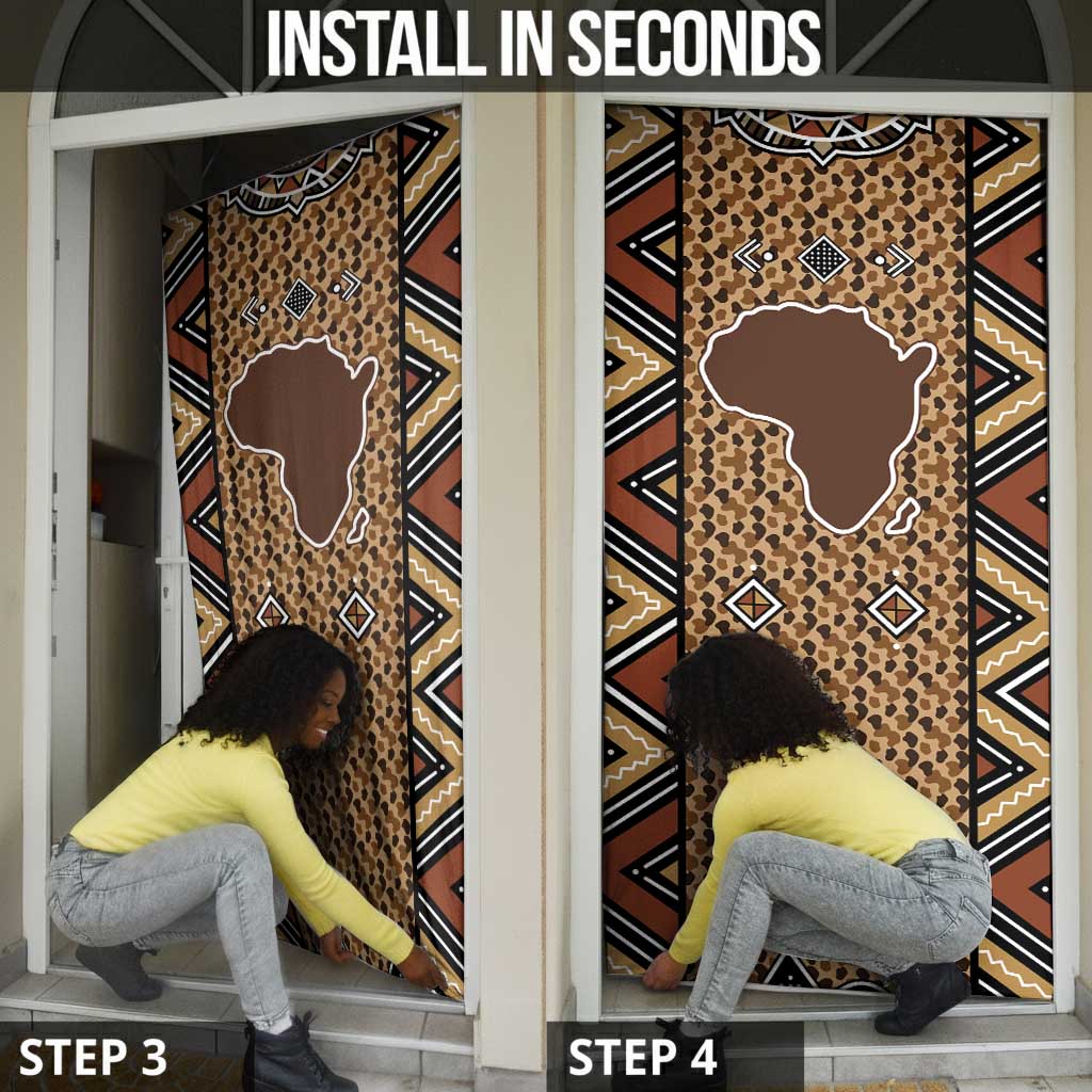 Mali Mud Cloth Leopards Legacy Door Cover Tribal Village