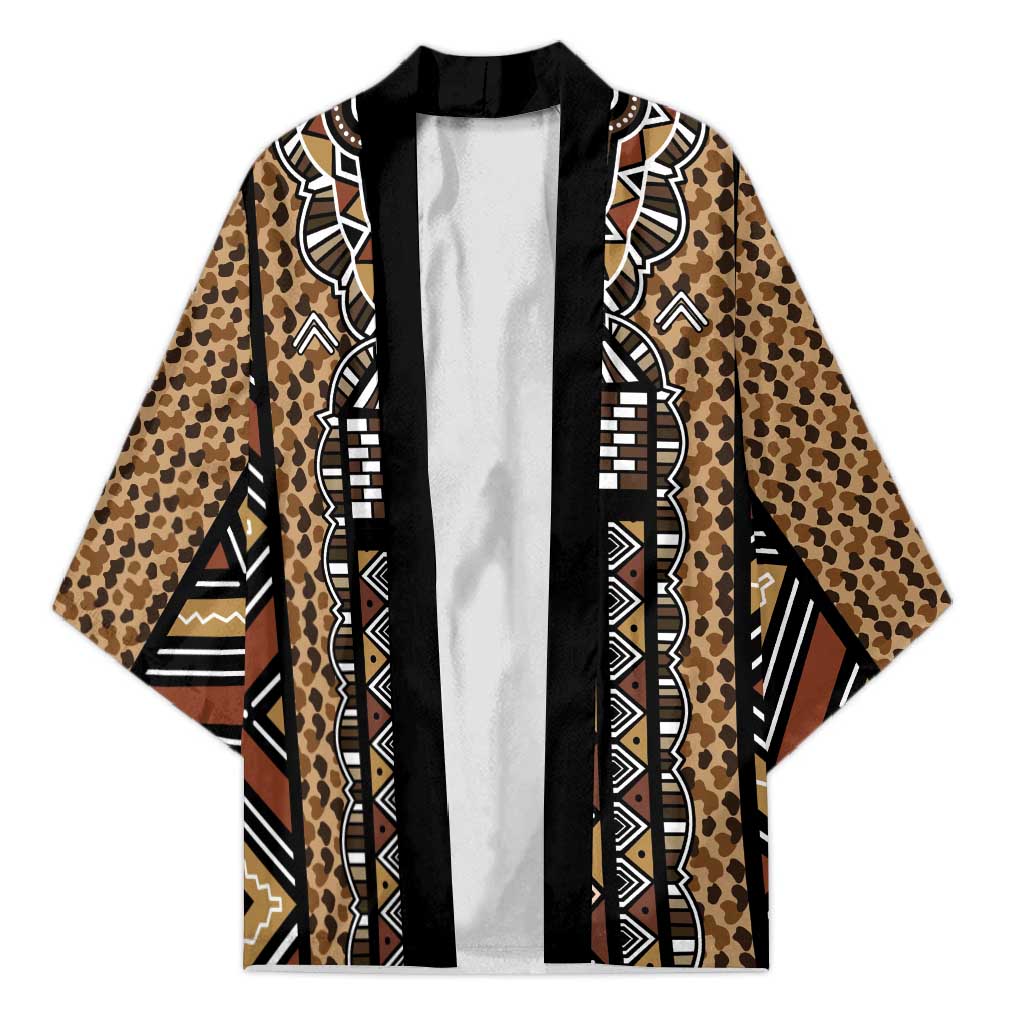 Mali Mud Cloth Leopards Legacy Kimono Tribal Village