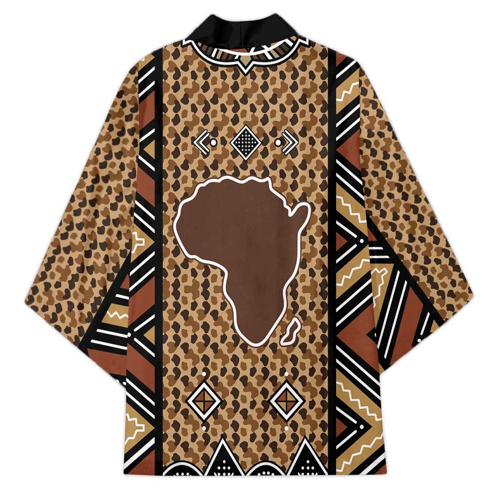 Mali Mud Cloth Leopards Legacy Kimono Tribal Village