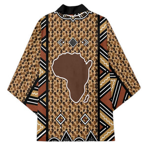 Mali Mud Cloth Leopards Legacy Kimono Tribal Village
