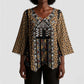 Mali Mud Cloth Leopards Legacy Kimono Sleeve Blouse Tribal Village