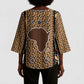 Mali Mud Cloth Leopards Legacy Kimono Sleeve Blouse Tribal Village