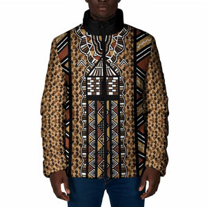 Mali Mud Cloth Leopards Legacy Padded Jacket Tribal Village