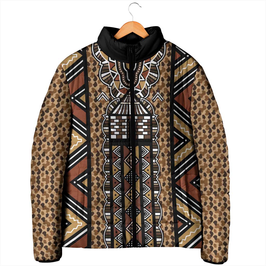 Mali Mud Cloth Leopards Legacy Padded Jacket Tribal Village