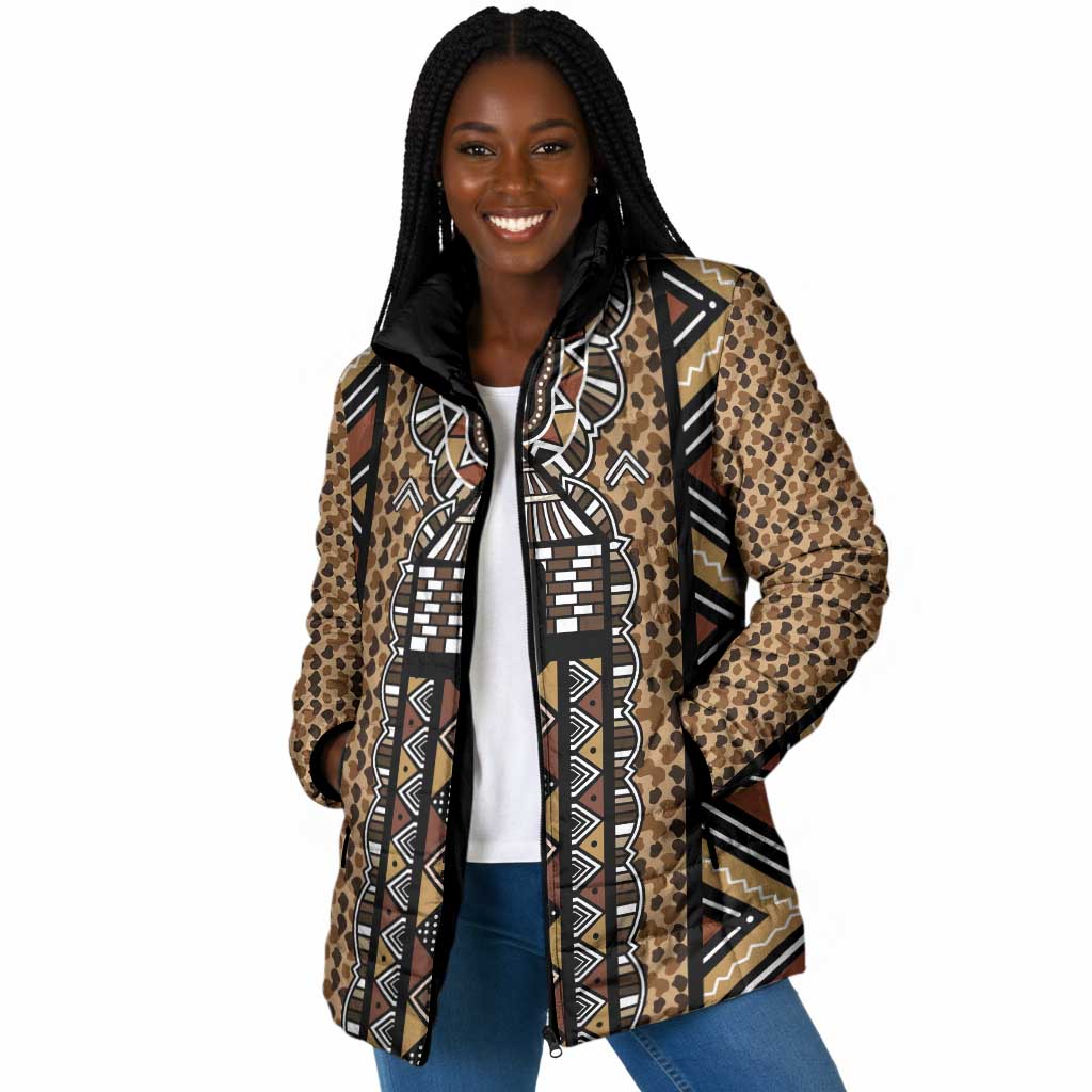 Mali Mud Cloth Leopards Legacy Padded Jacket Tribal Village