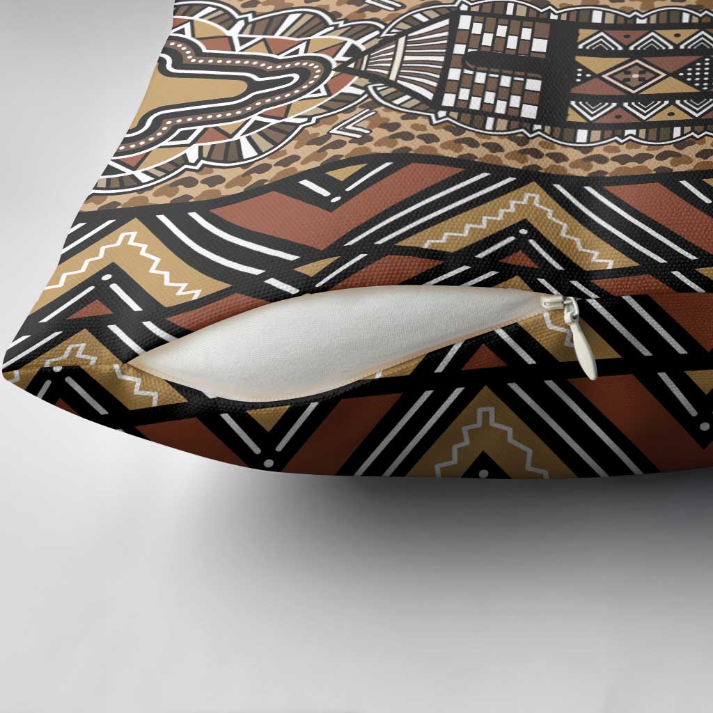 Mali Mud Cloth Leopards Legacy Pillow Cover Tribal Village