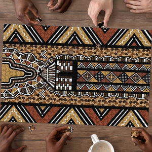Mali Mud Cloth Leopards Legacy Puzzle Tribal Village