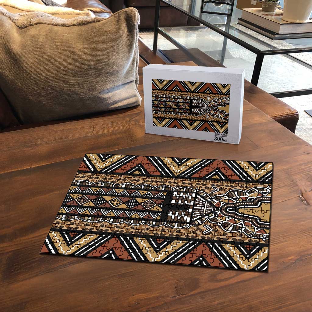Mali Mud Cloth Leopards Legacy Puzzle Tribal Village