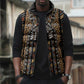 Mali Mud Cloth Leopards Legacy Sleeveless Puffer Jacket Tribal Village