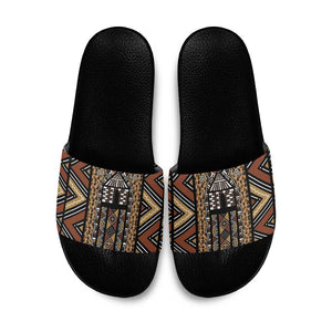 Mali Mud Cloth Leopards Legacy Slide Sandals Tribal Village