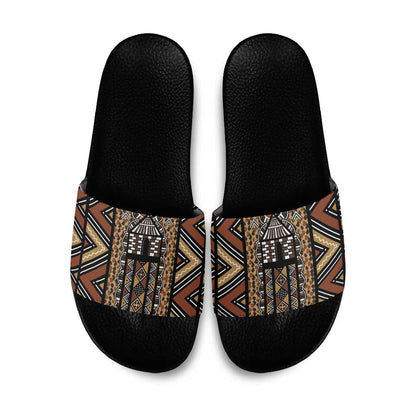 Mali Mud Cloth Leopards Legacy Slide Sandals Tribal Village