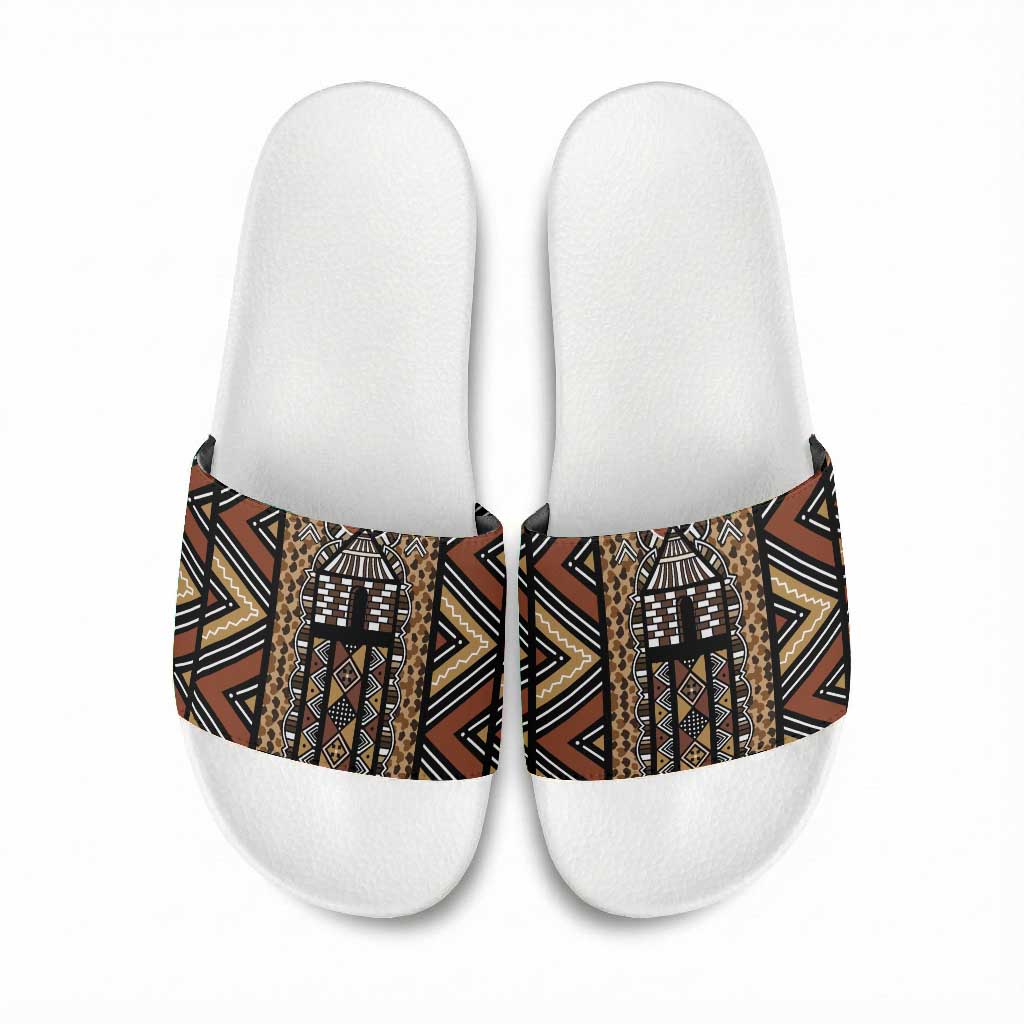 Mali Mud Cloth Leopards Legacy Slide Sandals Tribal Village