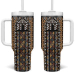 Mali Mud Cloth Leopards Legacy Tumbler With Handle African Tribal Pattern - African Pride