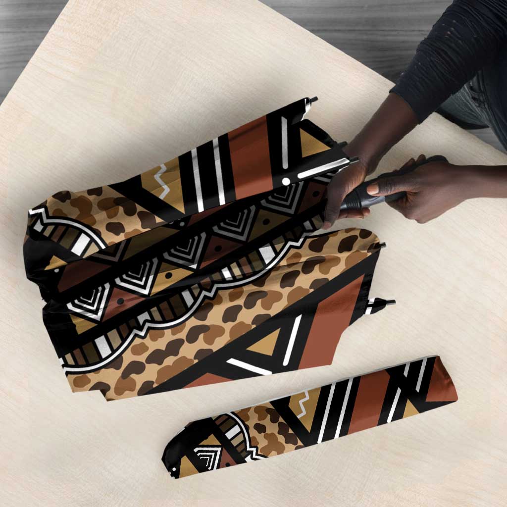 Mali Mud Cloth Leopards Legacy Umbrella Tribal Village
