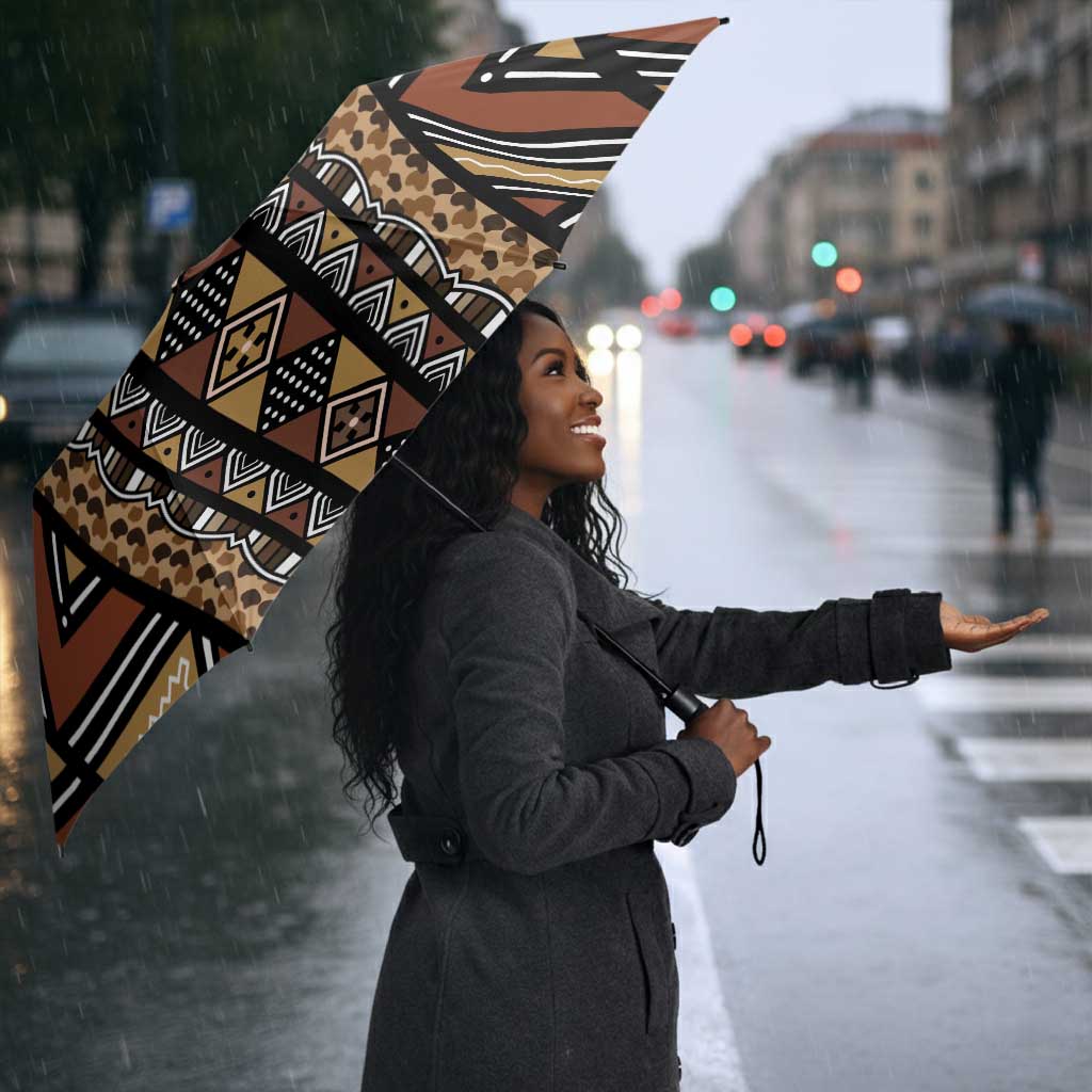 Mali Mud Cloth Leopards Legacy Umbrella Tribal Village