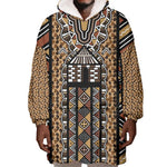 Mali Mud Cloth Leopards Legacy Wearable Blanket Hoodie African Tribal Pattern - African Pride