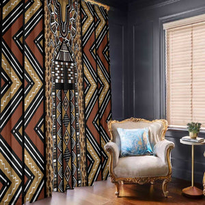 Mali Mud Cloth Leopards Legacy Window Curtain African Tribal Pattern - African Pride