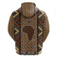 Mali Mud Cloth Leopards Legacy Zip Hoodie African Tribal Pattern - African Pride