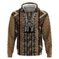 Mali Mud Cloth Leopards Legacy Zip Hoodie African Tribal Pattern - African Pride