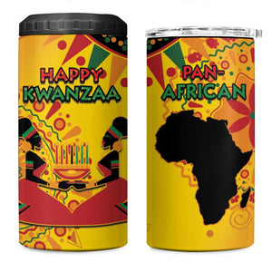 Afro-Americans Kwanzaa 4 in 1 Can Cooler Tumbler African Pattern