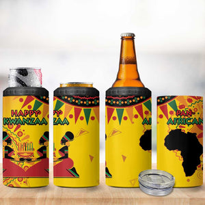 Afro-Americans Kwanzaa 4 in 1 Can Cooler Tumbler African Pattern