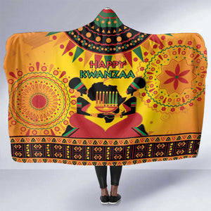 Afro-Americans Kwanzaa Hooded Blanket African Pattern