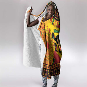 Afro-Americans Kwanzaa Hooded Blanket African Pattern