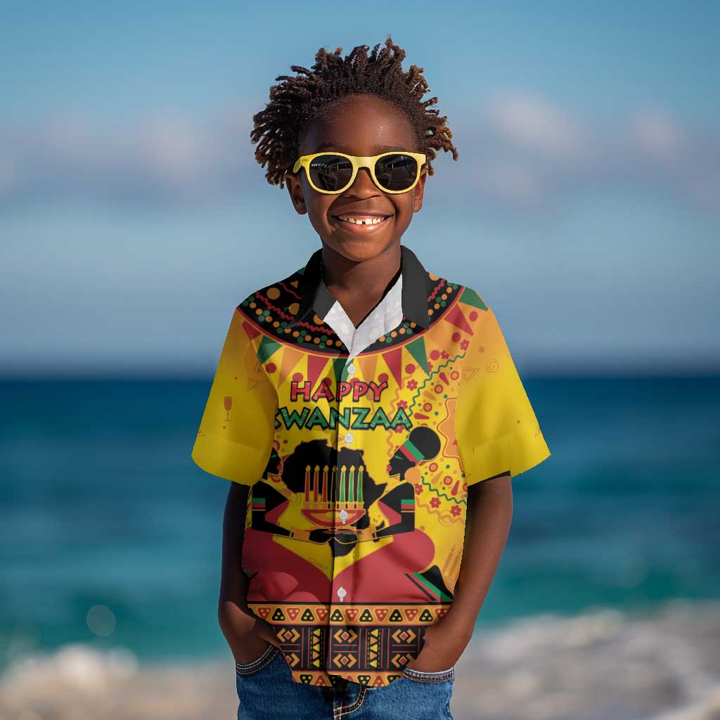 Afro-Americans Kwanzaa Kid Hawaiian Shirt African Pattern