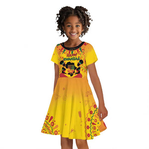 Afro-Americans Kwanzaa Kid Short Sleeve Dress African Pattern