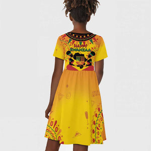 Afro-Americans Kwanzaa Kid Short Sleeve Dress African Pattern