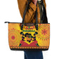 Afro-Americans Kwanzaa Leather Tote Bag African Pattern