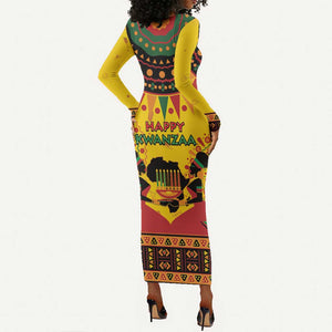 Afro-Americans Kwanzaa Long Sleeve Bodycon Dress African Pattern